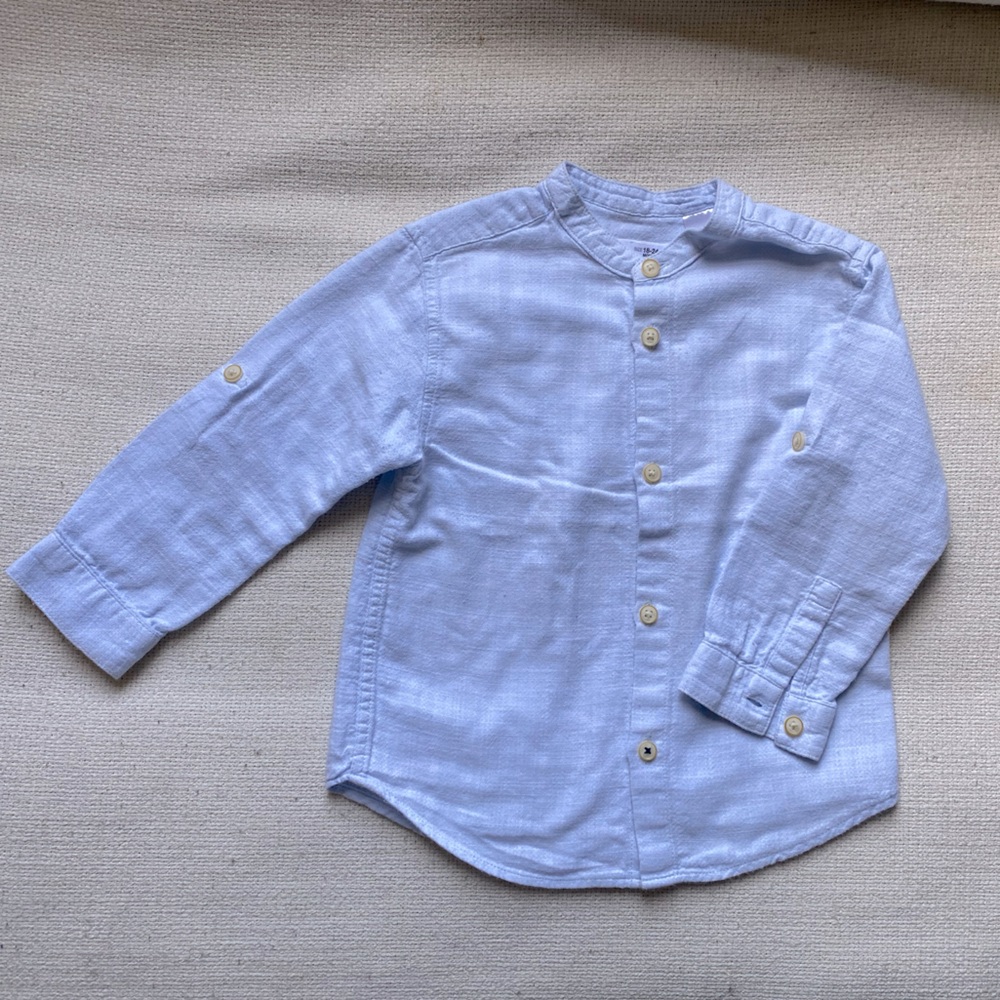 Zara boy’s band collar shirt, size 18-24 months